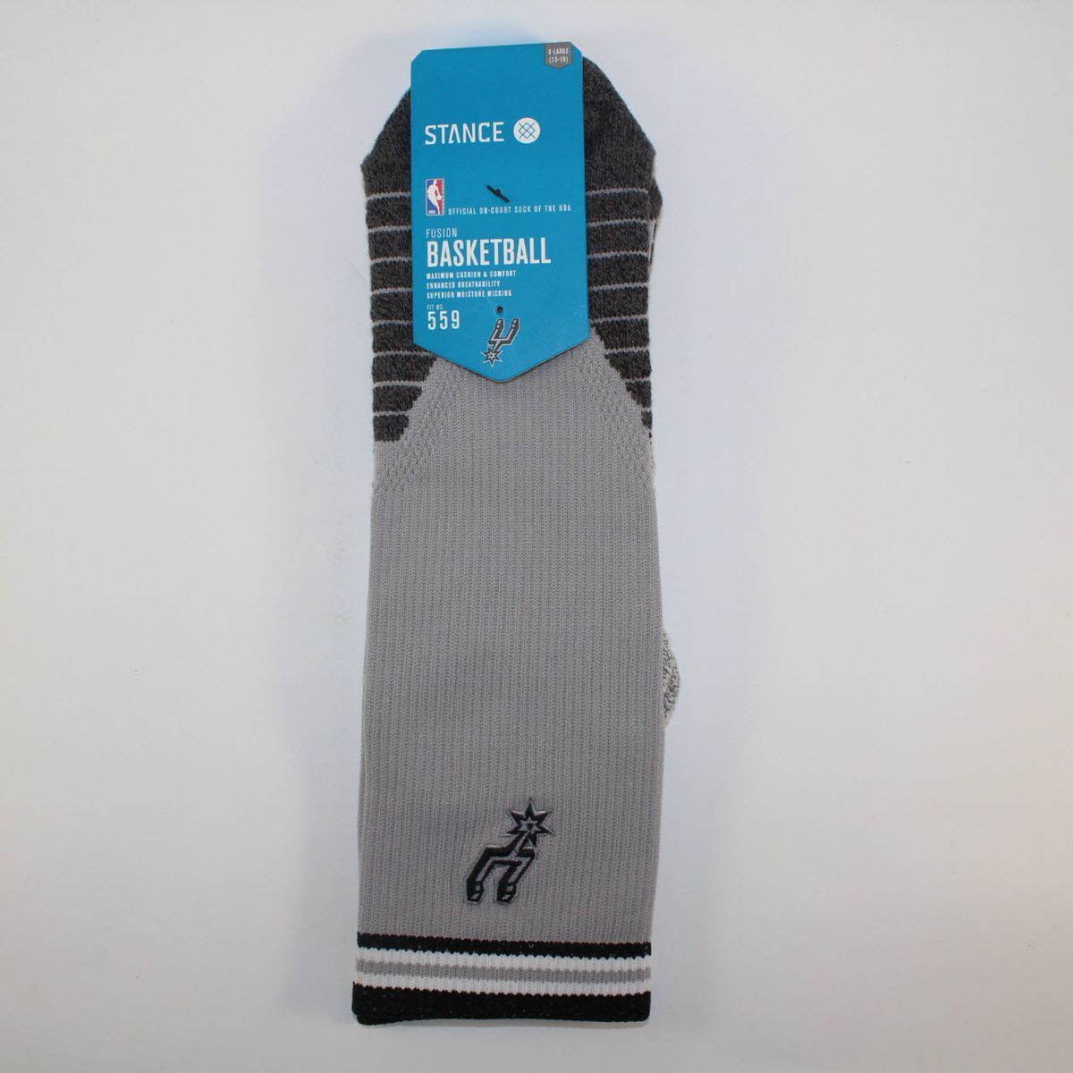 Шкарпетки баскетбольні Stance NBA San Antonio Spurs Logo Crew Basketball Socks Grey M559C5LCSP-GRY, XL (46-50), В наявності, доставка 1-2 дні