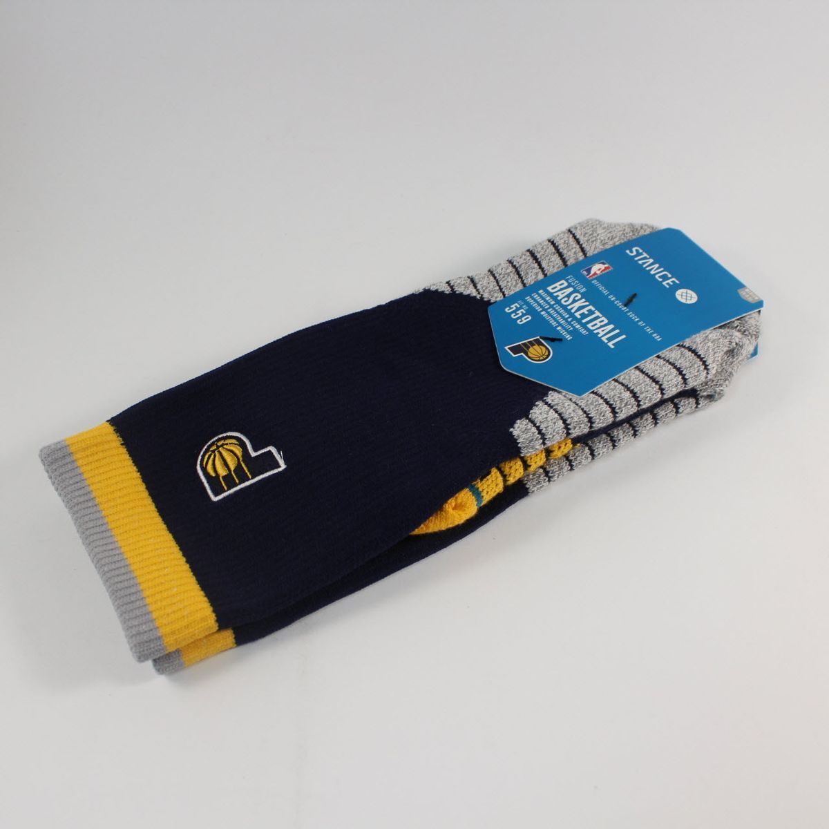 Шкарпетки баскетбольні Stance NBA Indiana Pacers Logo Crew Basketball Socks Navy M559C5LCPA-NVY, M (38-42), В наявності, доставка 1-2 дні