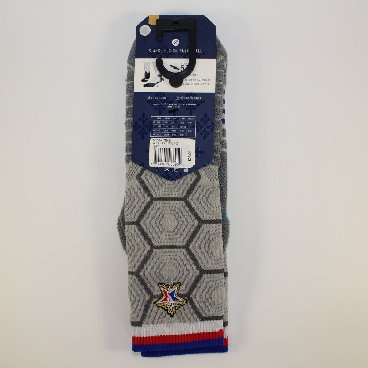 Шкарпетки баскетбольні Stance NBA All-Star ASG East Nola 2017 Crew Basketball Socks Dark Grey M559A17EAS-GRY, L (42-46), В наявності, доставка 1-2 дні