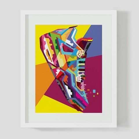 Картина для інтер'єру з принтом Jordan 4 Retro Geometric Art Canvas, 25x20 cm, В наявності, доставка 1-2 дні