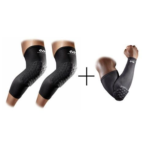 Комплект наколінників та нарукавника з захистом ліктя McDavid 6446-6500 HEX Leg Sleeves and Shooter Arm Sleeve Black, S, В наявності, доставка 1-2 дні