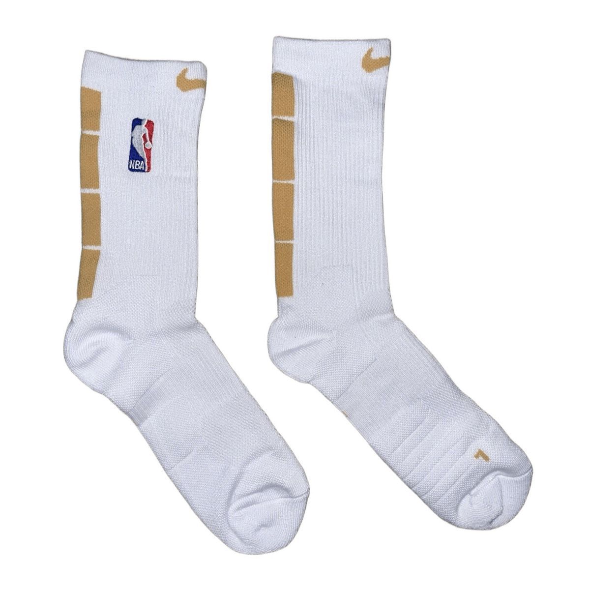 Шкарпетки баскетбольні Nike NBA Elite Dri-Fit Crew Basketball Socks White Gold PAA403-100, 2XL (50-54), В наявності, доставка 1-2 дні