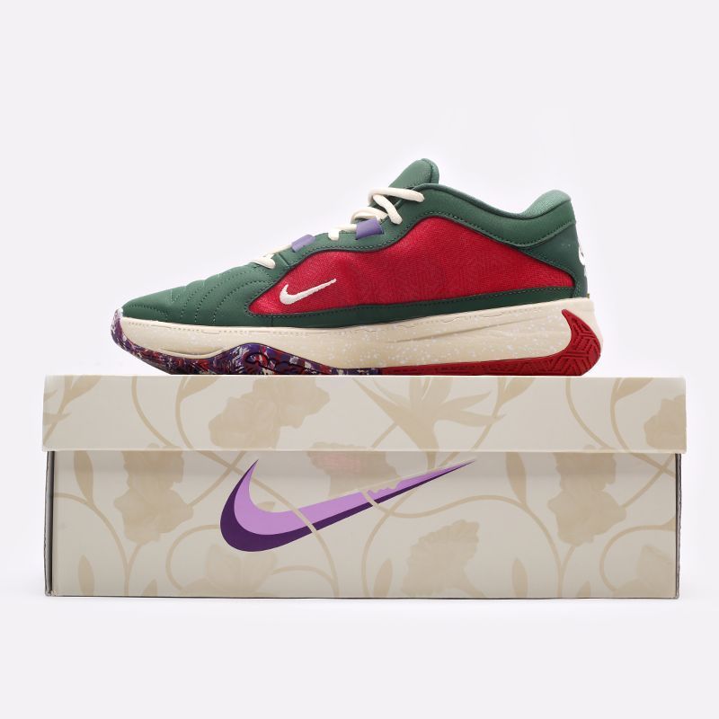 Кросівки баскетбольні Nike Zoom Freak 5 Green Red DZ2944-600, 44, В наявності, доставка 1-2 дні