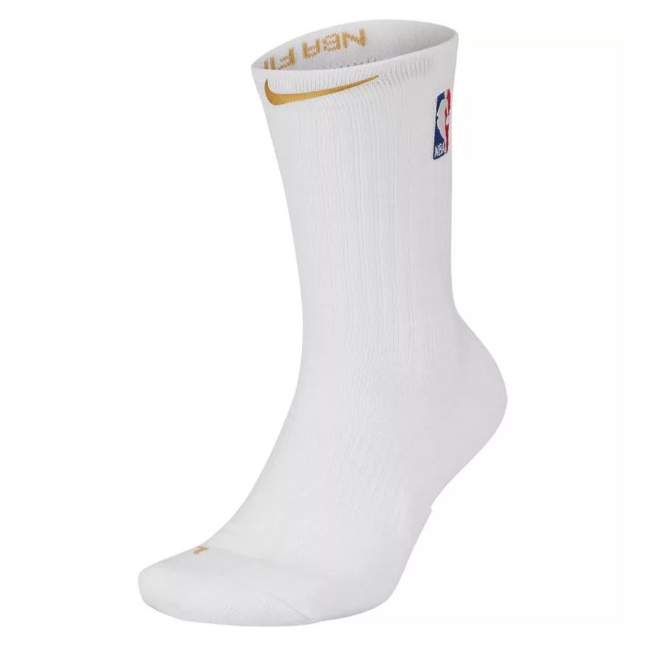 Шкарпетки баскетбольні Nike NBA Elite Dri-Fit Crew Basketball Socks White Gold PAA403-100, 2XL (50-54), В наявності, доставка 1-2 дні