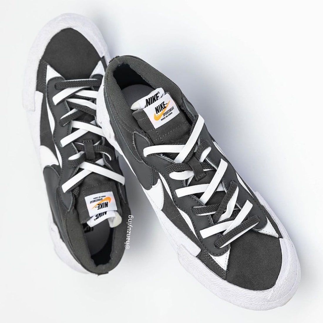 Кросівки чоловічі Nike Blazer Low Sacai Iron Grey DD1877-002, 47.5, В наявності, доставка 1-2 дні