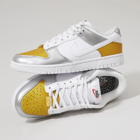 Кросівки жіночі Nike Dunk Low SE W Gold White Silver DH4403-700, 40.5, В наявності, доставка 1-2 дні