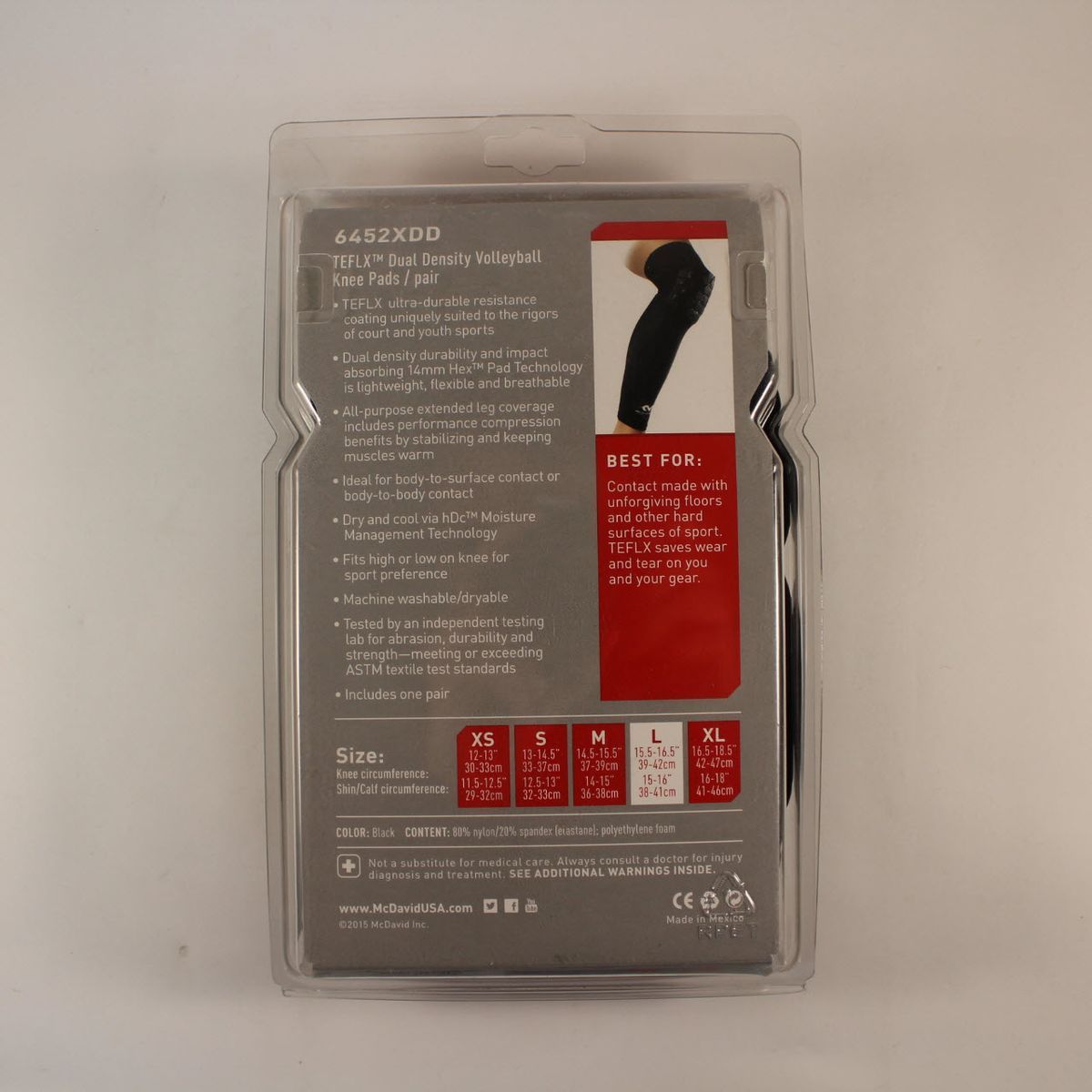 Наколінники баскетбольні волейбольні McDavid 6452XDD TEFLX Dual Density Knee Pads Black (пара), S, В наявності, доставка 1-2 дні