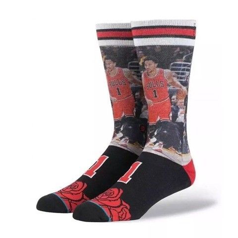 Шкарпетки унісекс Stance NBA Derrick Rose Chicago Bulls Crew Socks Multicolor M528D15DRO-BLK, L (42-46), В наявності, доставка 1-2 дні