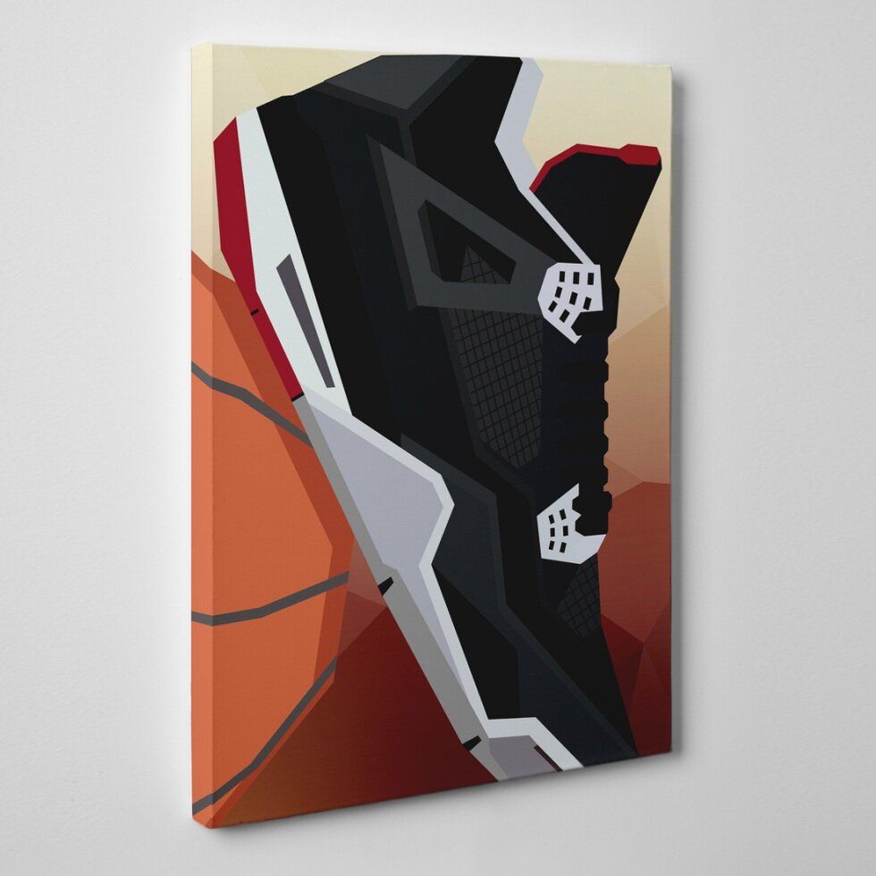 Картина для интерьера Jordan 4 Retro Bred Geometric Art Canvas, 25x20 cm