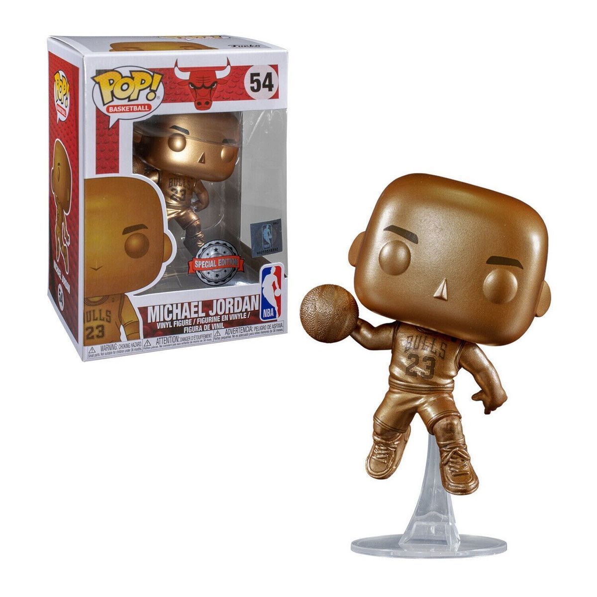 Колекційна фігурка Funko Pop NBA Michael Jordan #54 - Chicago Bulls BRONZED EXCLUSIVE (40307), 4'' (10 см), В наявності, доставка 1-2 дні