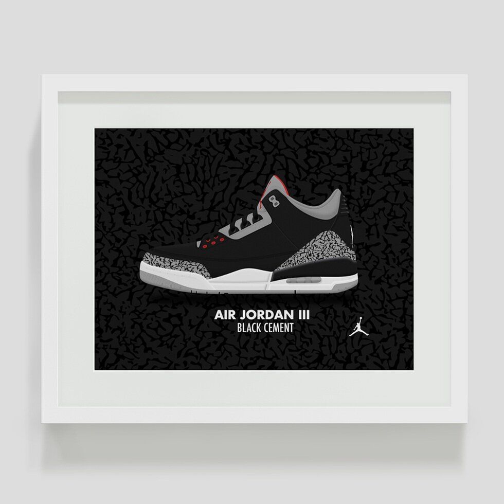 Картина для інтер'єру Jordan 4 Retro Black Cement Art Canvas, 25x20 cm