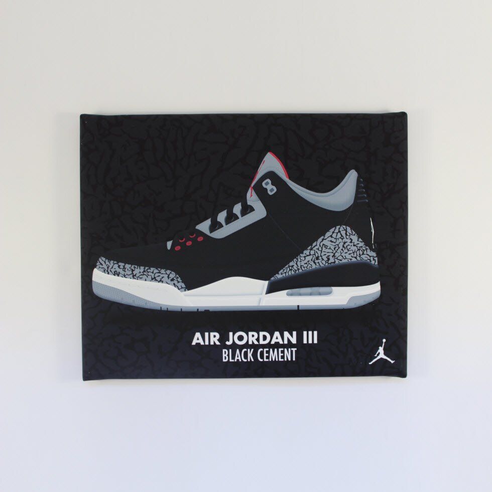 Картина для интерьера Jordan 4 Retro Black Cement Art Canvas, 25x20 cm
