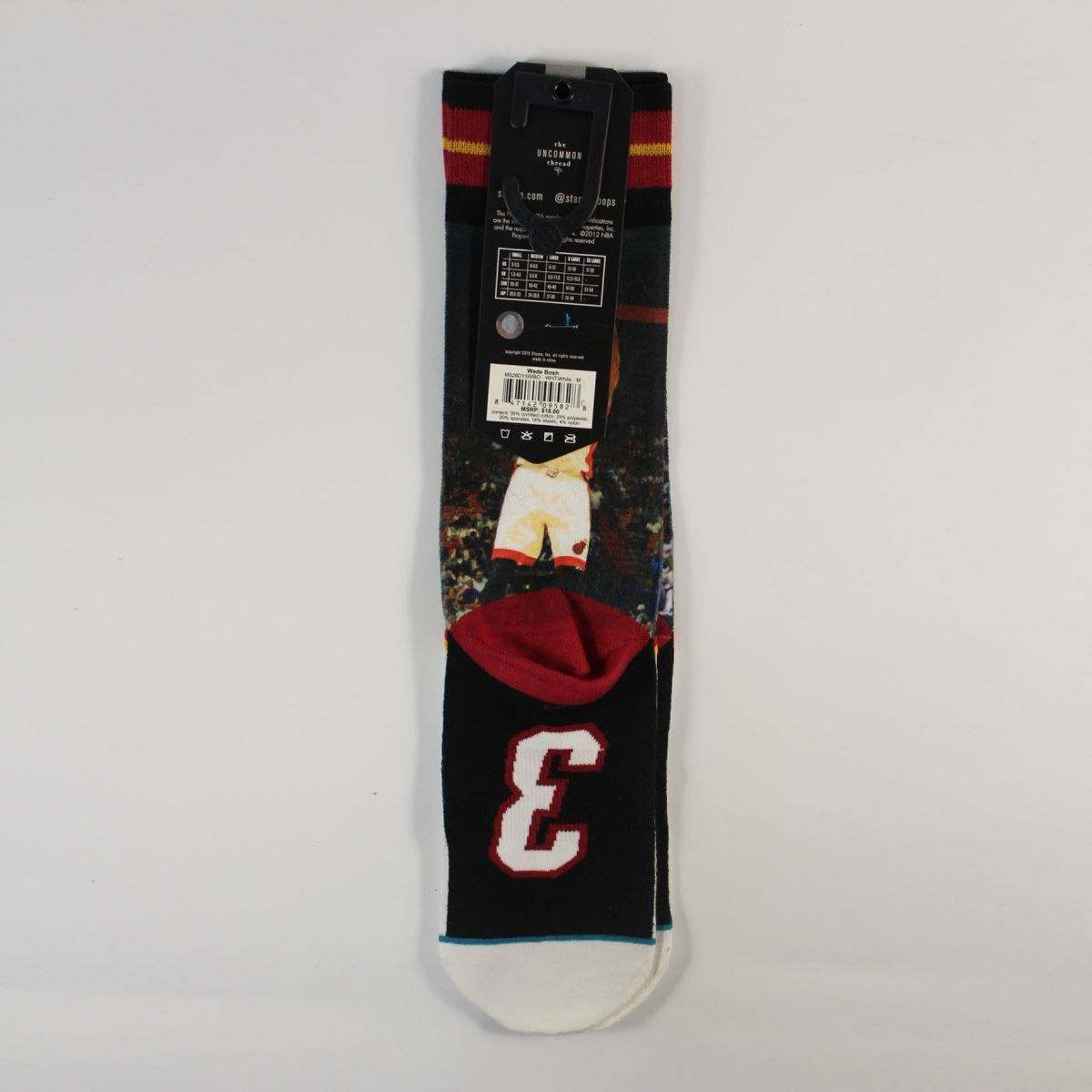 Шкарпетки унісекс Stance NBA Wade/Bosh Miami Heat Crew Socks Multicolor M528D15WBO-WHT, M (38-42), В наявності, доставка 1-2 дні