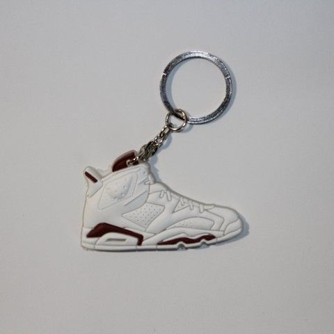 Брелок Jordan 6 Retro White Burgundy, OneSize (універсальний), В наявності, доставка 1-2 дні