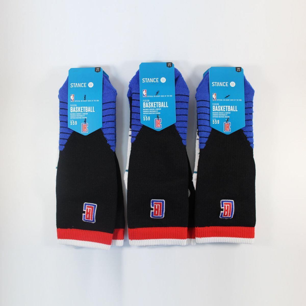 Шкарпетки баскетбольні Stance NBA Los Angeles Clippers Logo Crew Basketball Socks Black M559C5LCCL-BLK, L (42-46), В наявності, доставка 1-2 дні