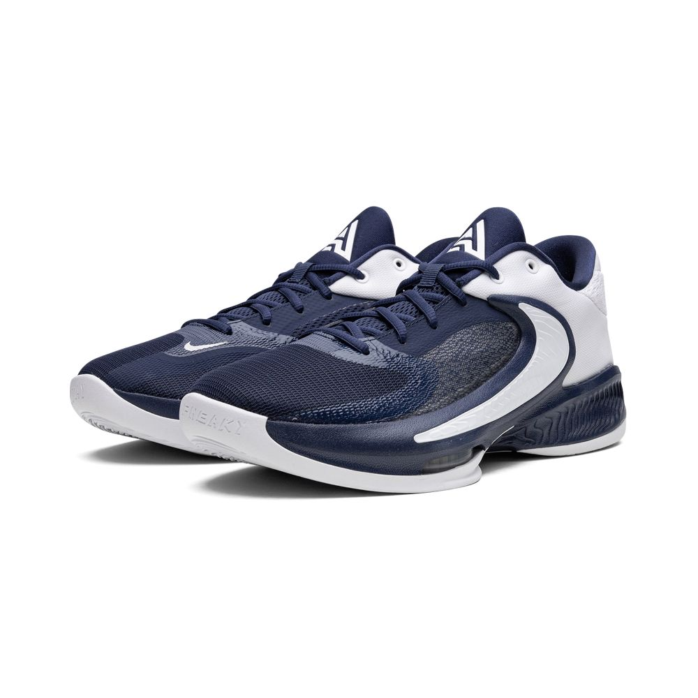 Кросівки баскетбольні Nike Zoom Freak 4 TB Navy White DX6652-401, 45.5, В наявності, доставка 1-2 дні