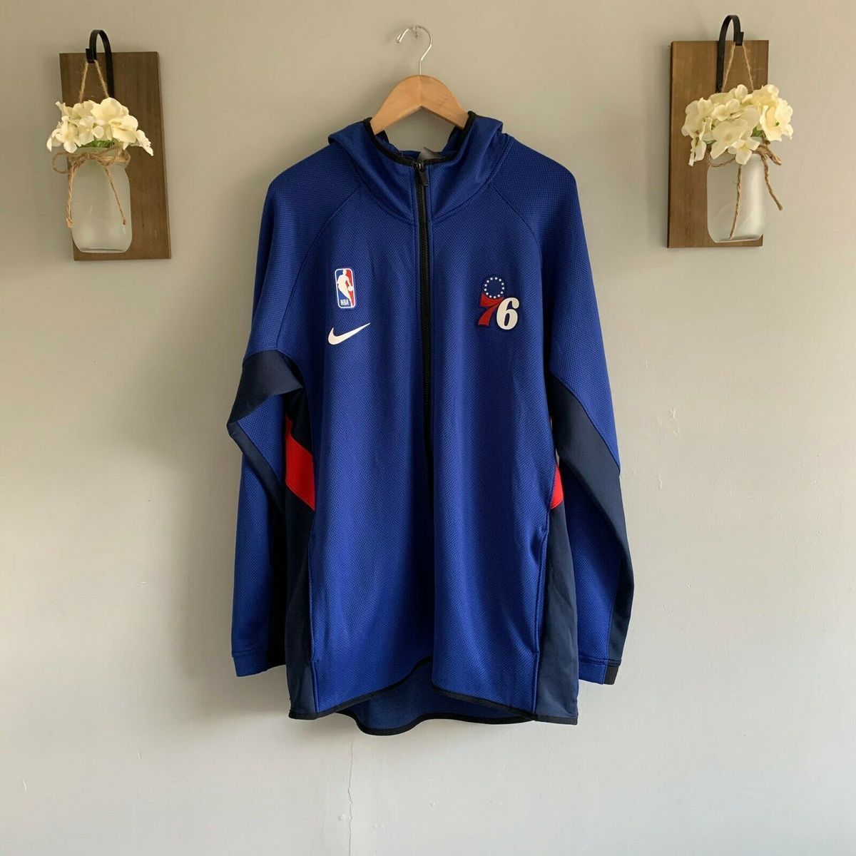 Кофта Nike NBA Philadelphia 76ers Therma Flex Showtime Hoodie Royal Blue AT8488-495, L, В наявності, доставка 1-2 дні