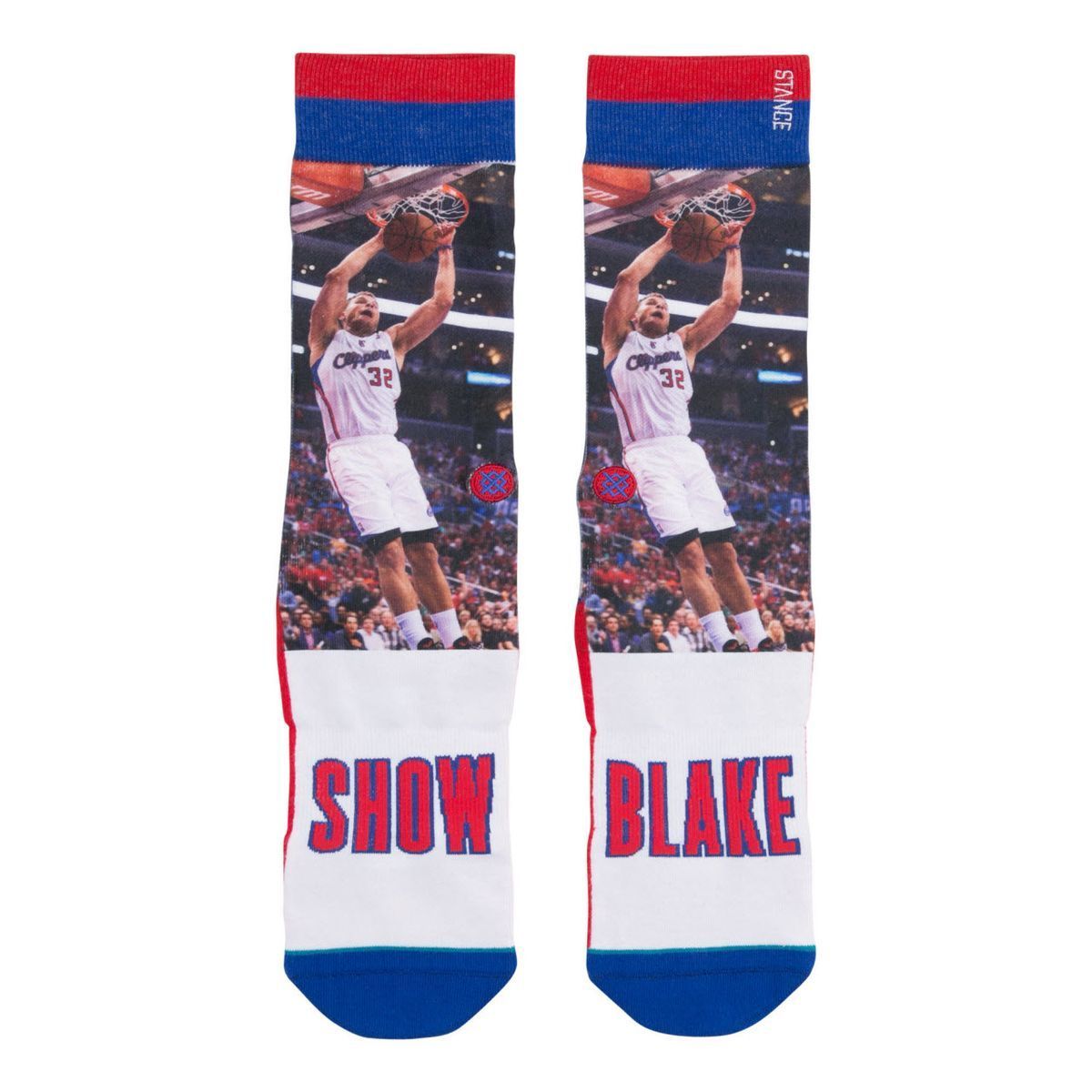 Шкарпетки унісекс Stance NBA Blake Show Los Angeles Clippers Crew Socks Multicolor M548C16BLA-RED, L (42-46), В наявності, доставка 1-2 дні