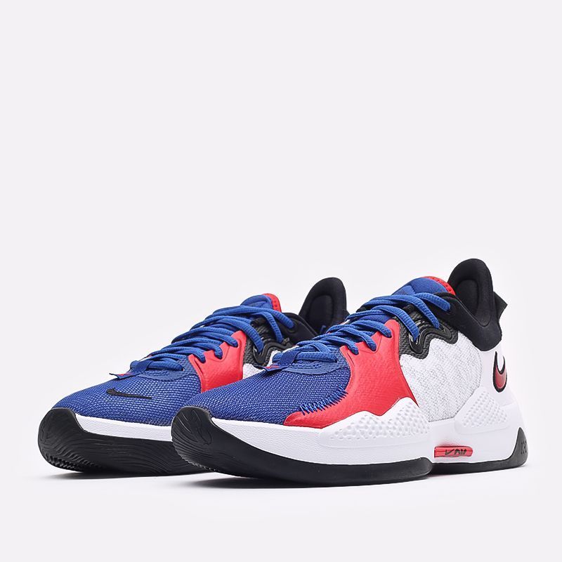 Кросівки баскетбольні Nike PG 5 Clippers White Red Blue CW3143-101, 42, В наявності, доставка 1-2 дні
