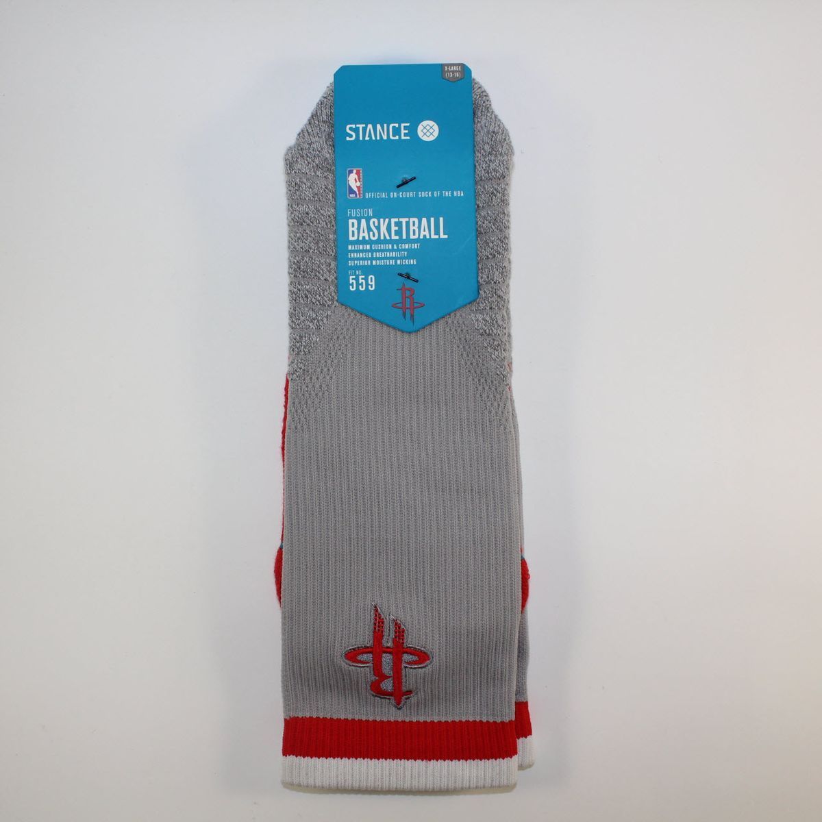 Шкарпетки баскетбольні Stance NBA Houston Rockets Logo Crew Basketball Socks Grey M559C5LCRO-GRY, M (38-42), В наявності, доставка 1-2 дні