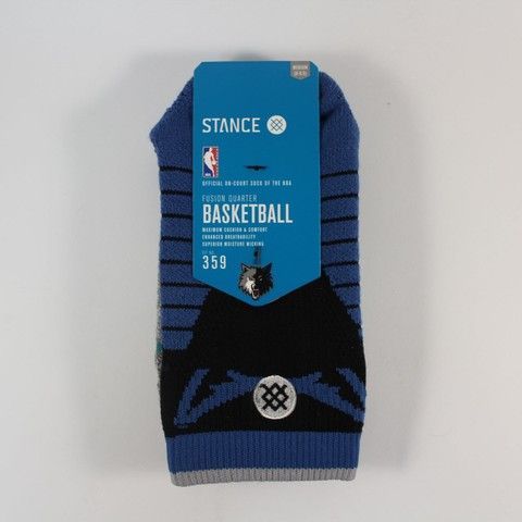 Шкарпетки баскетбольні Stance NBA Minnesota Timberwolves Logo Quarter Basketball Socks Blue Black M359D6LQWO-BLK, M (38-42), В наявності, доставка 1-2 дні
