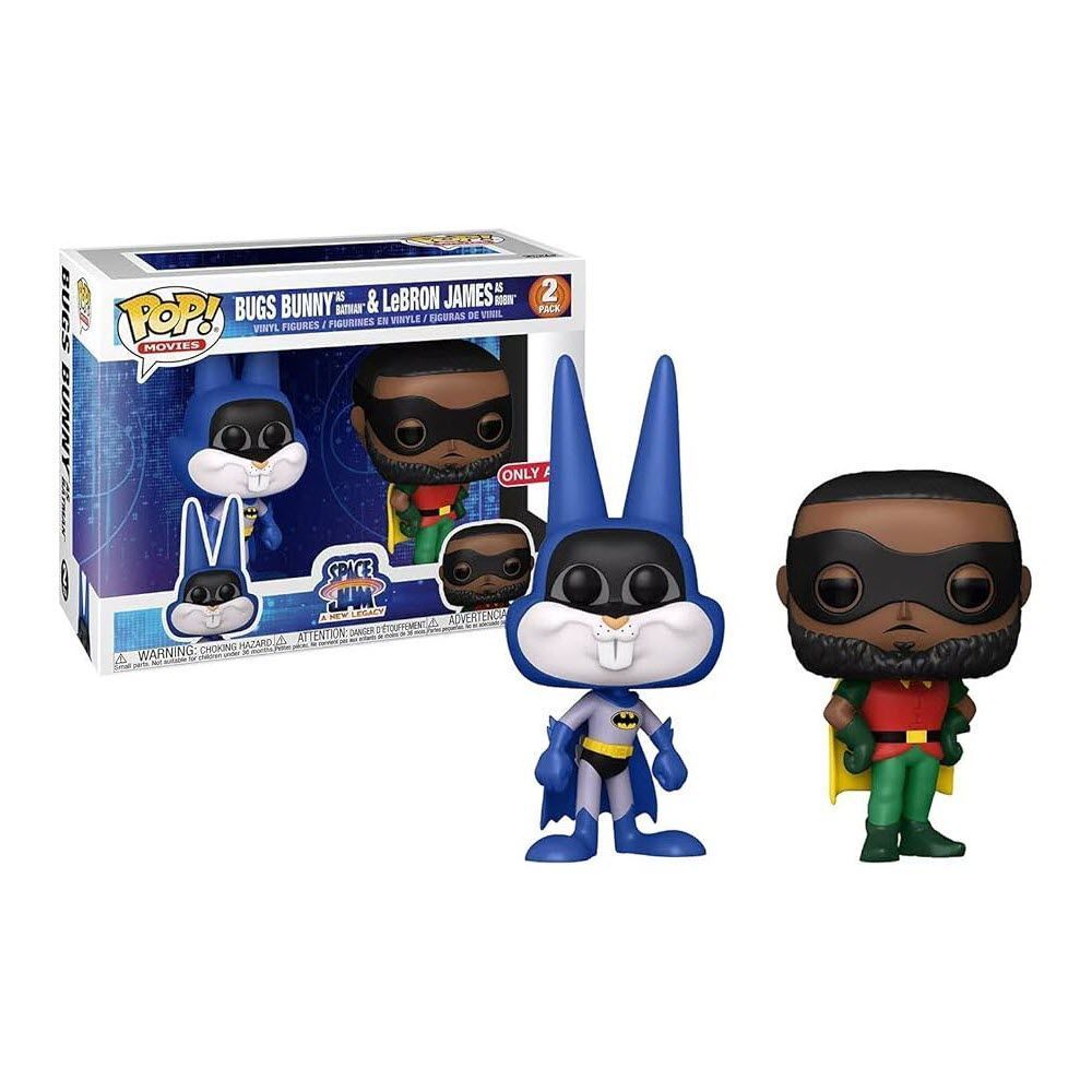 Колекційна фігурка Funko Pop Movies Bugs Bunny as Batman & LeBron James as Robin - Space Jam A New Legacy Multicolor (56231), 4'' (10 см), В наявності, доставка 1-2 дні