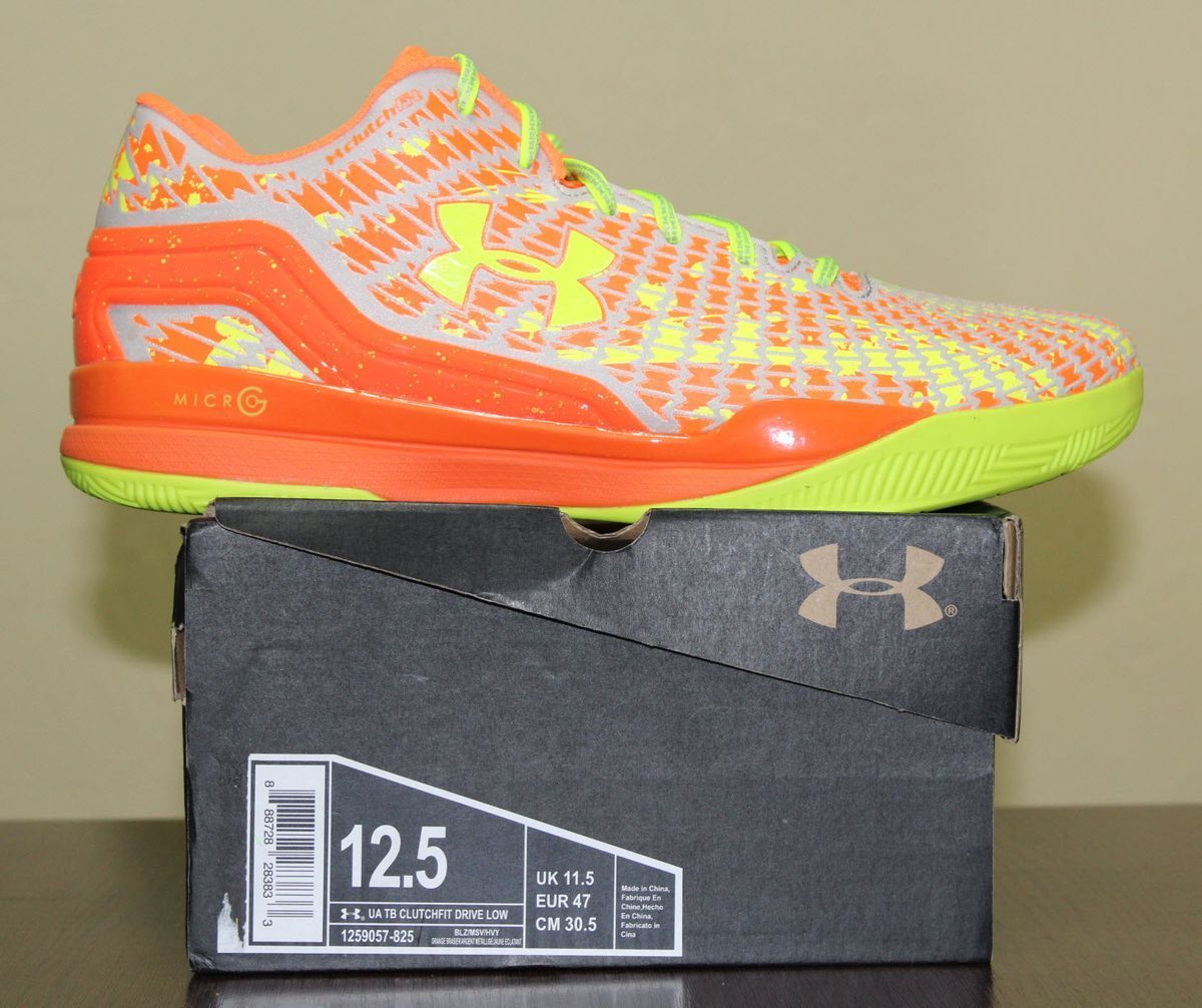 Кросівки баскетбольні Under Armour Clutchfit Drive Low TB Orange Volt 1259057-825, 47, В наявності, доставка 1-2 дні