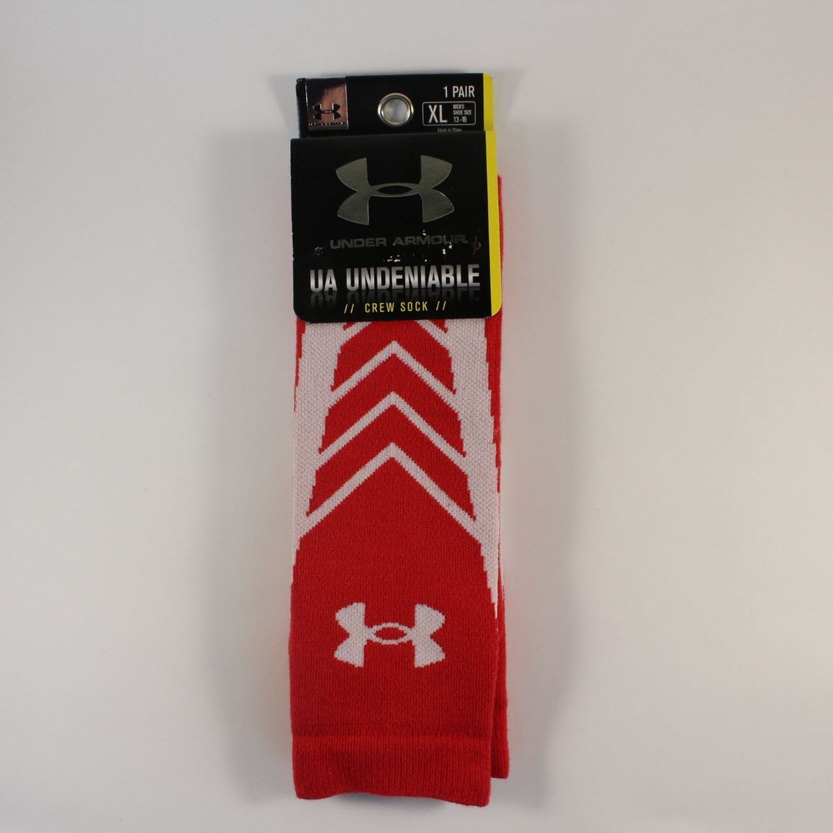 Шкарпетки баскетбольні Under Armour Undeniable Basketball Crew Socks Red White U470-RED/WHT, XL (46-50), В наявності, доставка 1-2 дні