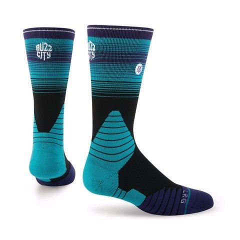 Шкарпетки баскетбольні Stance NBA Charlotte Hornets Logo Crew Basketball Socks Black Teal M559C5LCHO-BLK, M (38-42), В наявності, доставка 1-2 дні