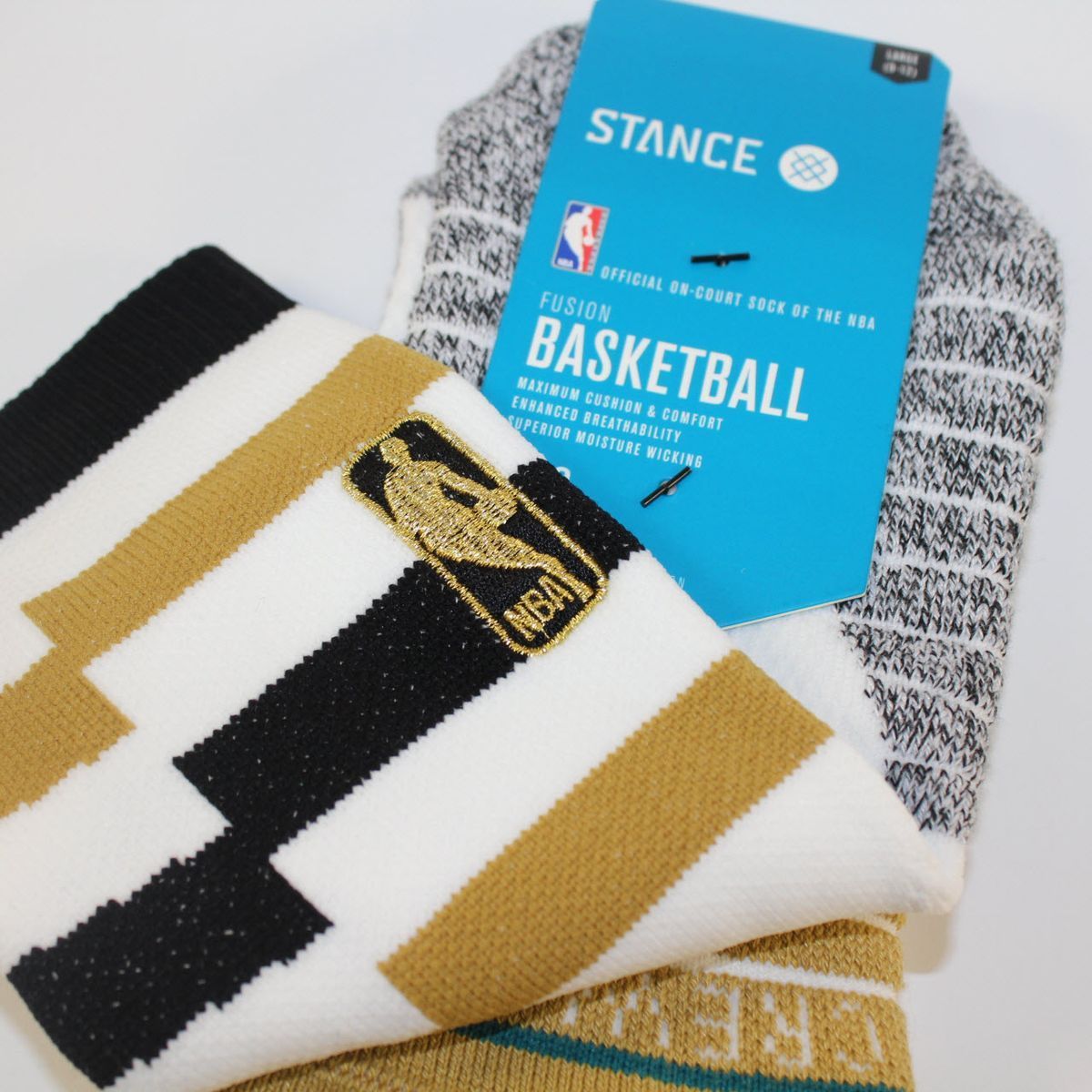 Шкарпетки баскетбольні Stance NBA Toronto Raptors Core Crew Basketball Socks White M559D6CCRA-BLK, L (42-46), В наявності, доставка 1-2 дні