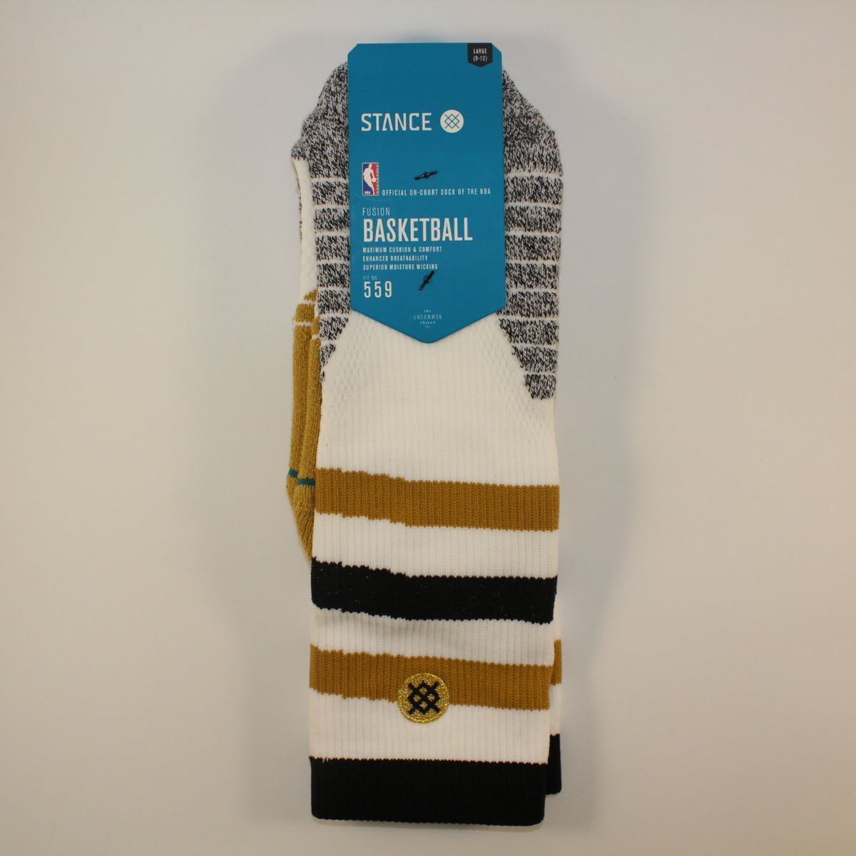 Шкарпетки баскетбольні Stance NBA Toronto Raptors Core Crew Basketball Socks White M559D6CCRA-BLK, L (42-46), В наявності, доставка 1-2 дні