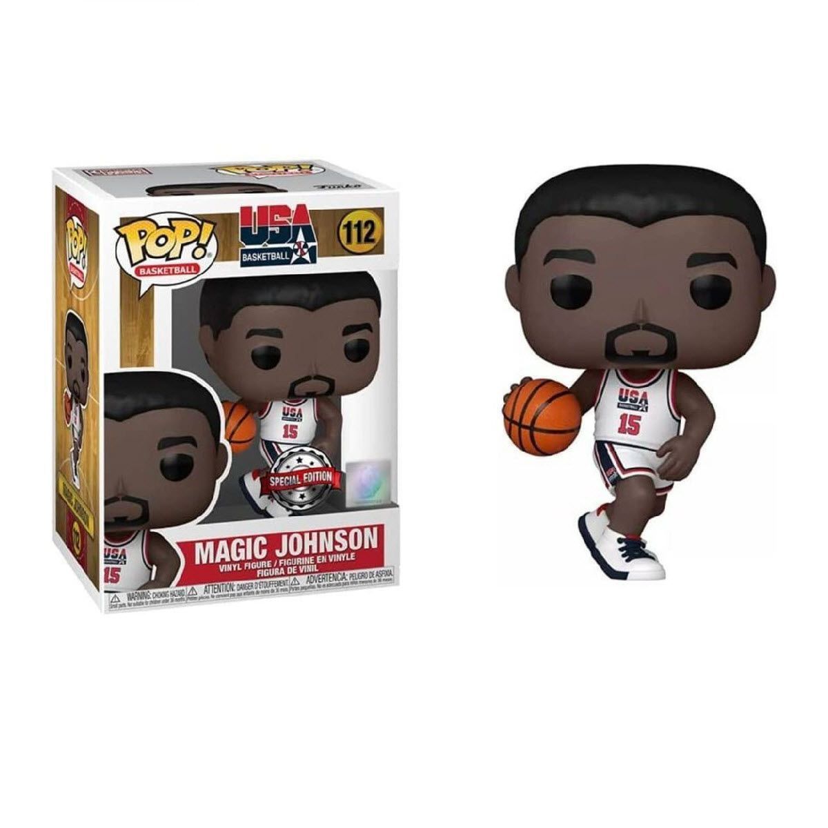 Колекційна фігурка Funko Pop NBA Magic Johnson #112 - USA Basketball '92 White (56399), 4'' (10 см), В наявності, доставка 1-2 дні