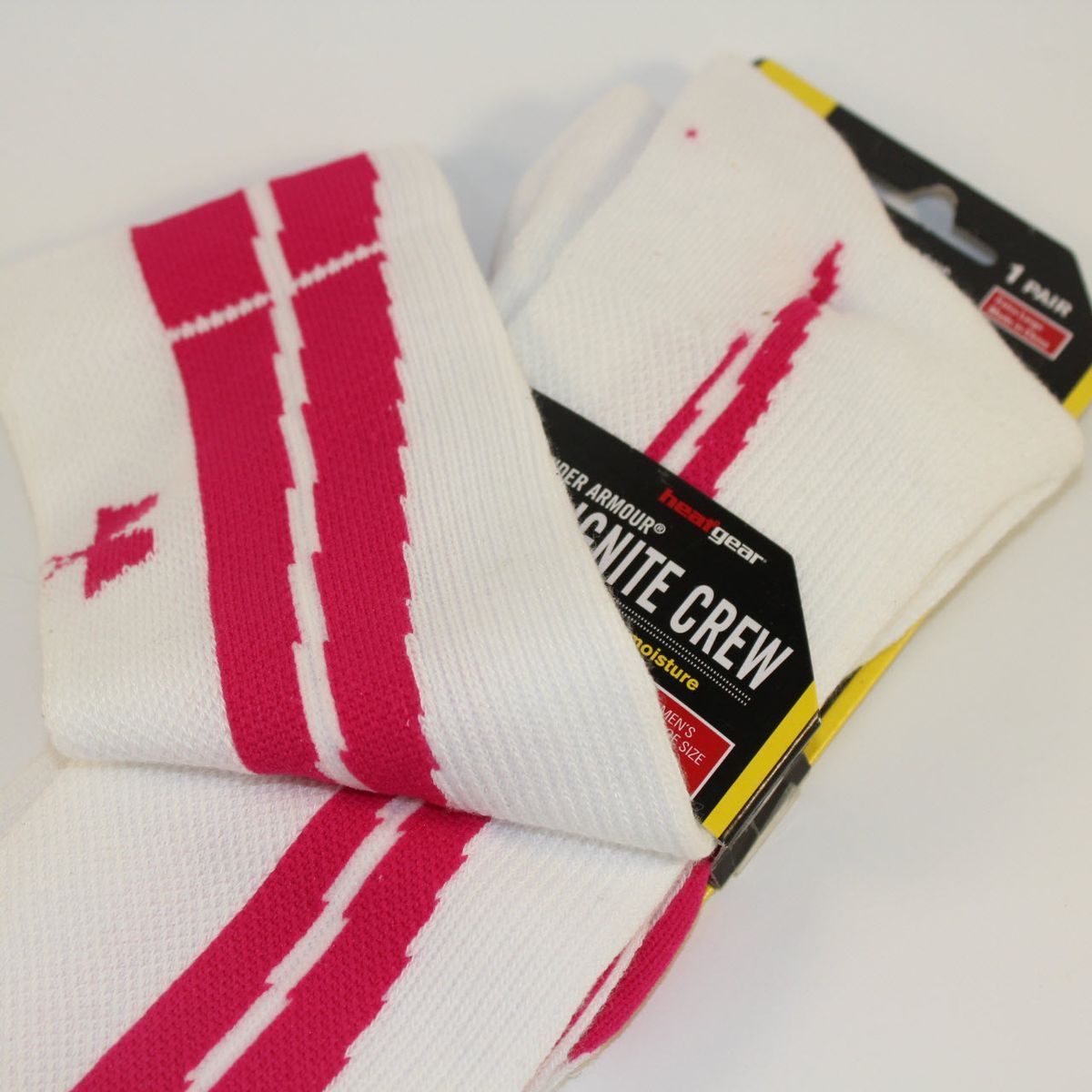 Шкарпетки спортивні Under Armour Ignite Performance Crew Socks White Pink U410-WHT/CER, XL (46-50), В наявності, доставка 1-2 дні