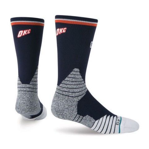 Шкарпетки баскетбольні Stance NBA Oklahoma City Thunder Logo Crew Basketball Socks Navy M559C5LCTH-NVY, L (42-46), В наявності, доставка 1-2 дні