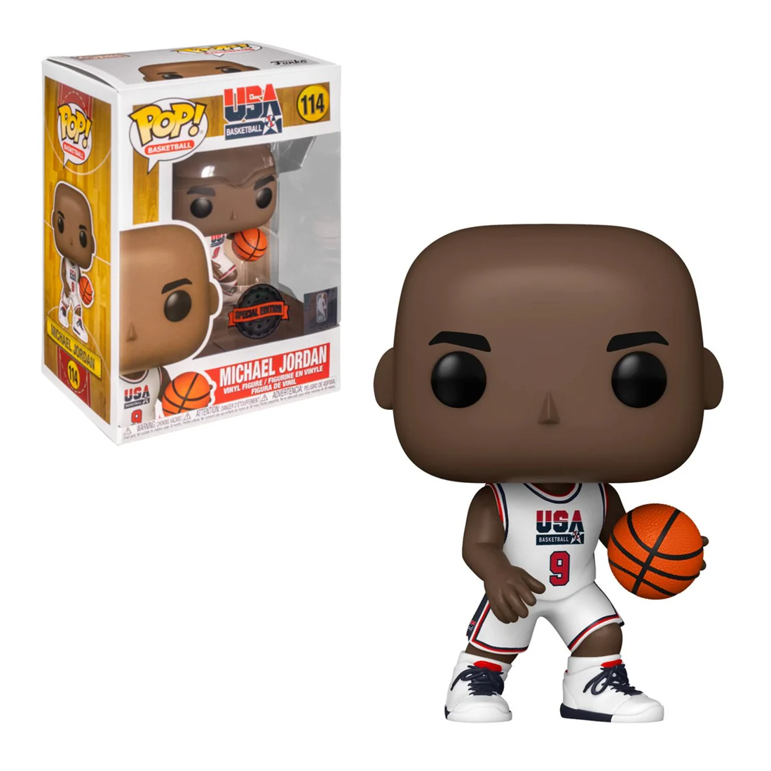 Колекційна фігурка Funko Pop NBA Michael Jordan #114 - USA Basketball '92 White (56400), 4'' (10 см), В наявності, доставка 1-2 дні