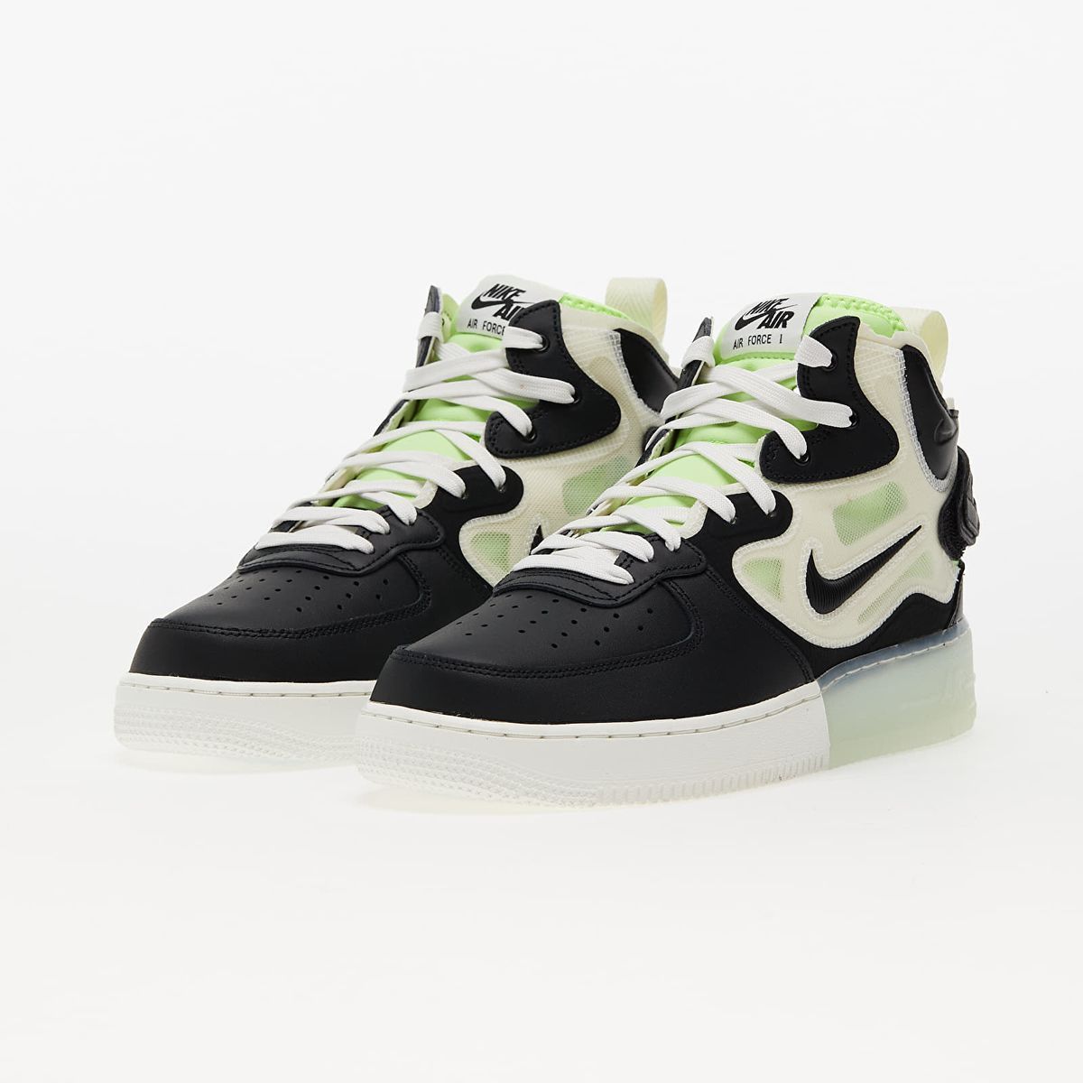 Кросівки чоловічі Nike Air Force 1 React Mid Black Neon DQ1872-100, 39, В наявності, доставка 1-2 дні