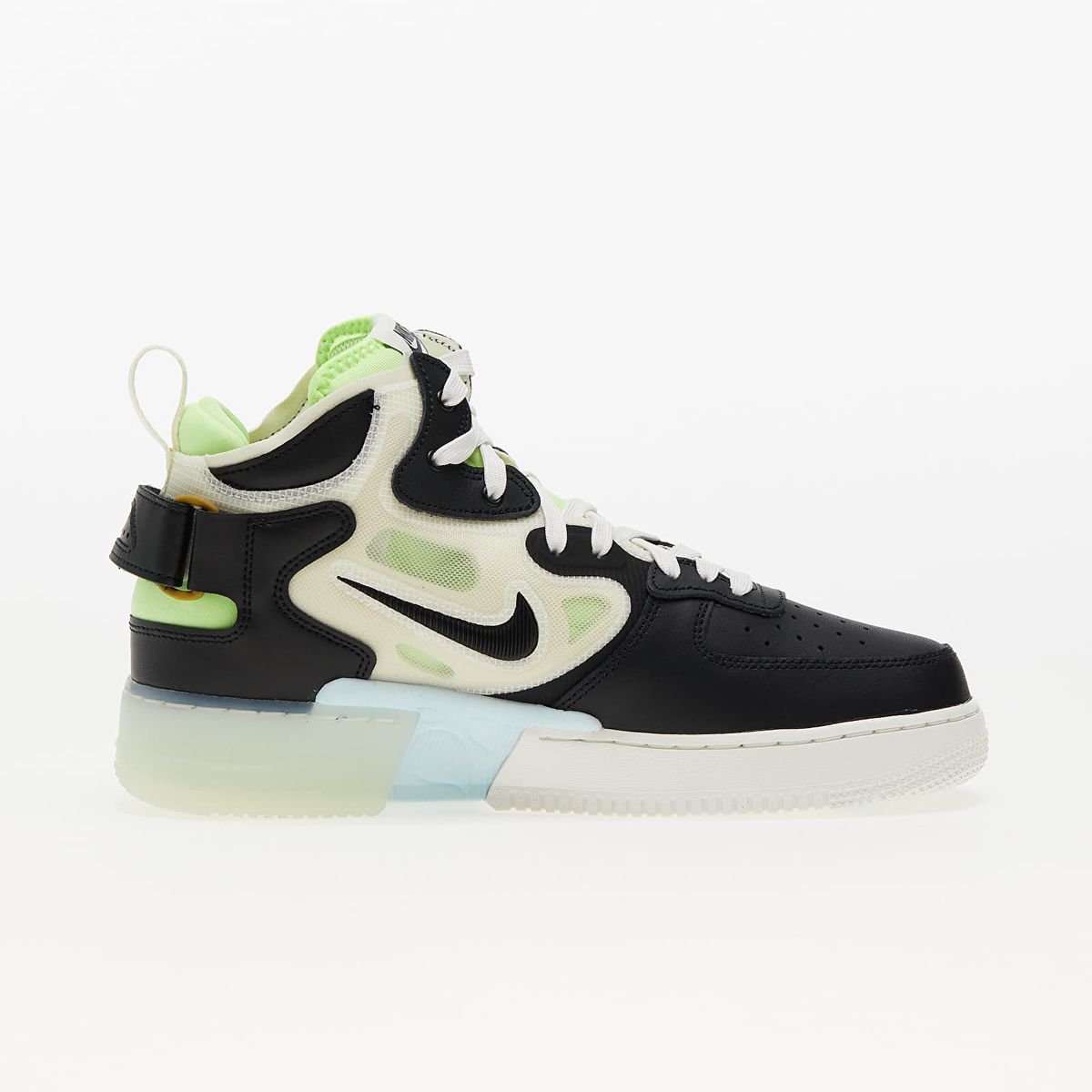 Кросівки чоловічі Nike Air Force 1 React Mid Black Neon DQ1872-100, 39, В наявності, доставка 1-2 дні