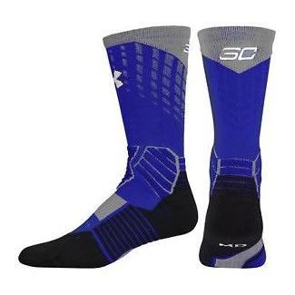 Шкарпетки баскетбольні Under Armour Curry SC30 Basketball Crew Socks Blue Grey 1292879-400, L (42-46), В наявності, доставка 1-2 дні
