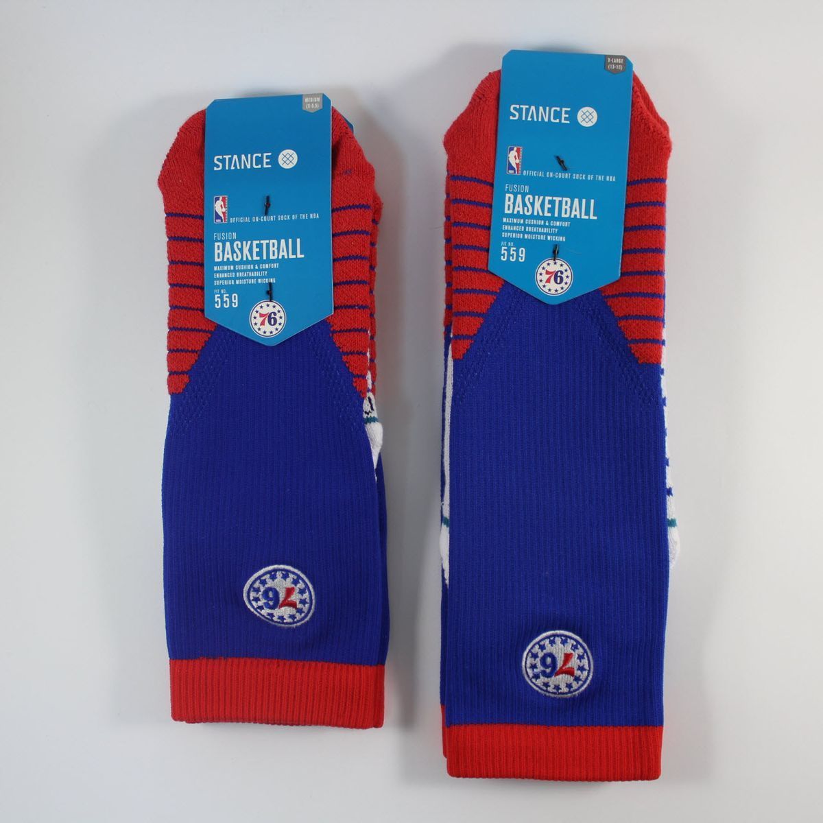 Шкарпетки баскетбольні Stance NBA Philadelphia 76ers Logo Crew Basketball Socks Blue M559C5LC76-BLU, M (38-42), В наявності, доставка 1-2 дні
