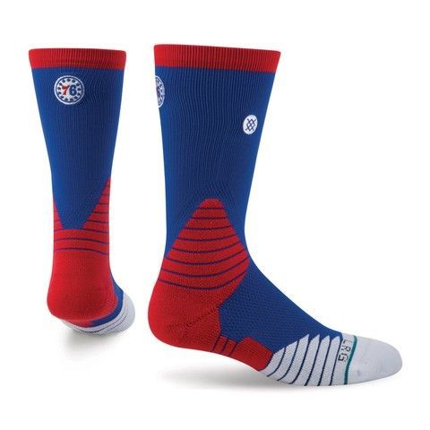 Шкарпетки баскетбольні Stance NBA Philadelphia 76ers Logo Crew Basketball Socks Blue M559C5LC76-BLU, M (38-42), В наявності, доставка 1-2 дні
