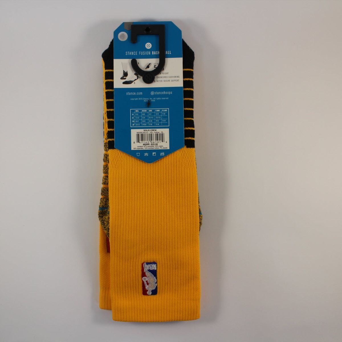 Шкарпетки баскетбольні Stance NBA Solid Crew Basketball Socks Yellow M559C5SLID-YEL, XL (46-50), В наявності, доставка 1-2 дні