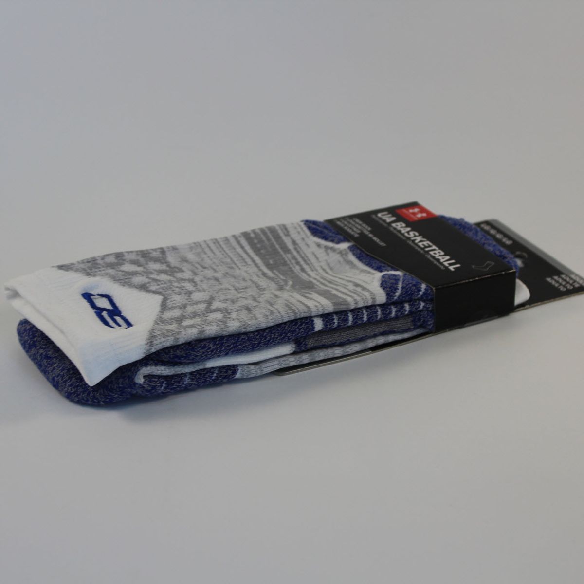 Шкарпетки баскетбольні Under Armour Curry SC30 Basketball Crew Socks Grey Blue 1292879-005, L (42-46), В наявності, доставка 1-2 дні