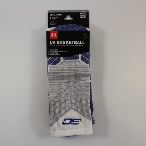 Шкарпетки баскетбольні Under Armour Curry SC30 Basketball Crew Socks Grey Blue 1292879-005, L (42-46), В наявності, доставка 1-2 дні