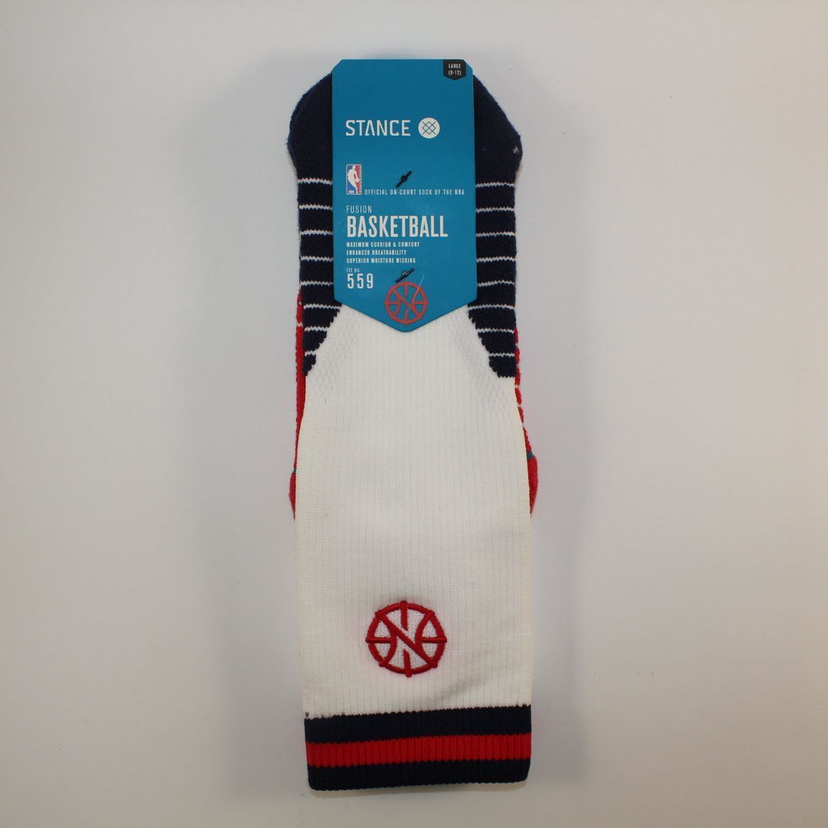 Шкарпетки баскетбольні Stance NBA New Orleans Pelicans Logo Crew Basketball Socks White M559C5LCPE-WHT, L (42-46), В наявності, доставка 1-2 дні
