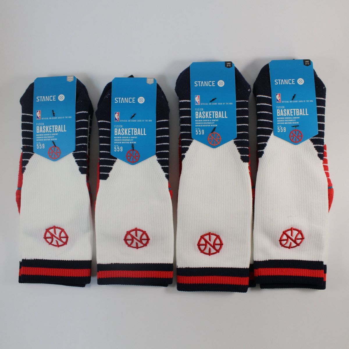 Шкарпетки баскетбольні Stance NBA New Orleans Pelicans Logo Crew Basketball Socks White M559C5LCPE-WHT, L (42-46), В наявності, доставка 1-2 дні