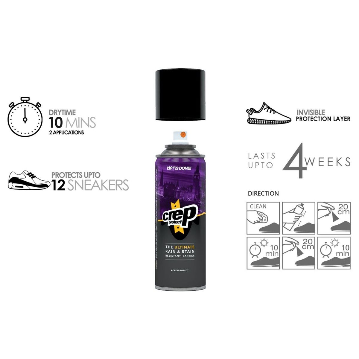 Защитный спрей для обуви Crep Protect Spray (200 ml), OneSize