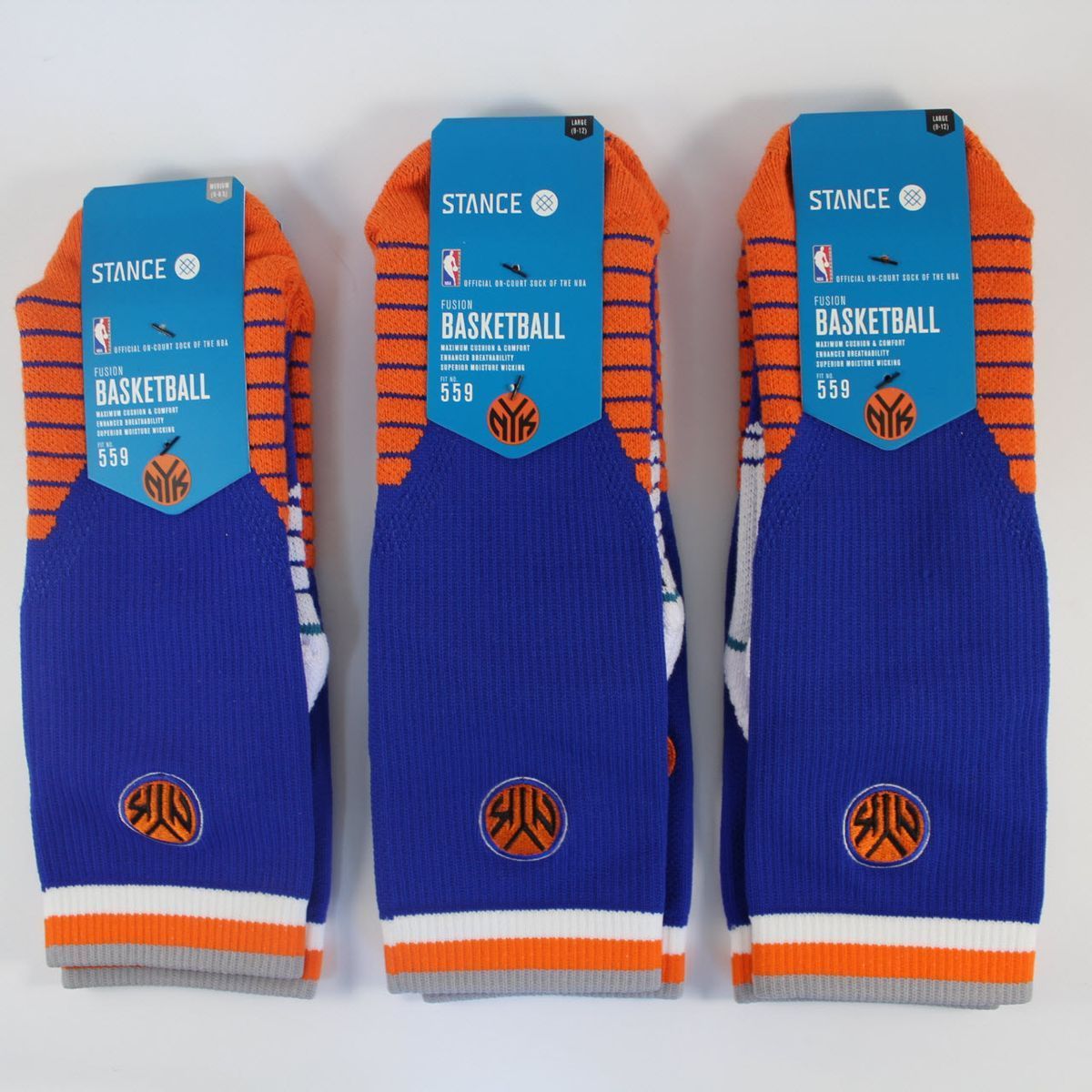 Шкарпетки баскетбольні Stance NBA New York Knicks Logo Crew Basketball Socks Blue M559C5LCKN-BLU, M (38-42), В наявності, доставка 1-2 дні
