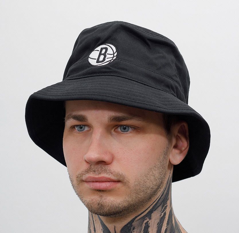 Панама Mitchell & Ness NBA Team Logo Brooklyn Nets Bucket Hat Black, L/XL, В наявності, доставка 1-2 дні
