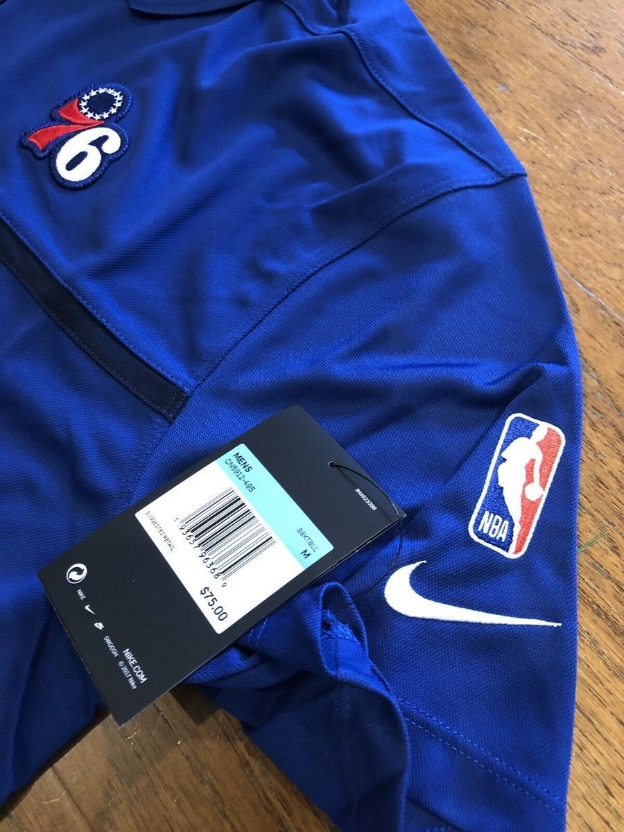 Поло Nike NBA Philadelphia 76ers Dri-FIT Royal Blue CN5912-495, M, В наявності, доставка 1-2 дні