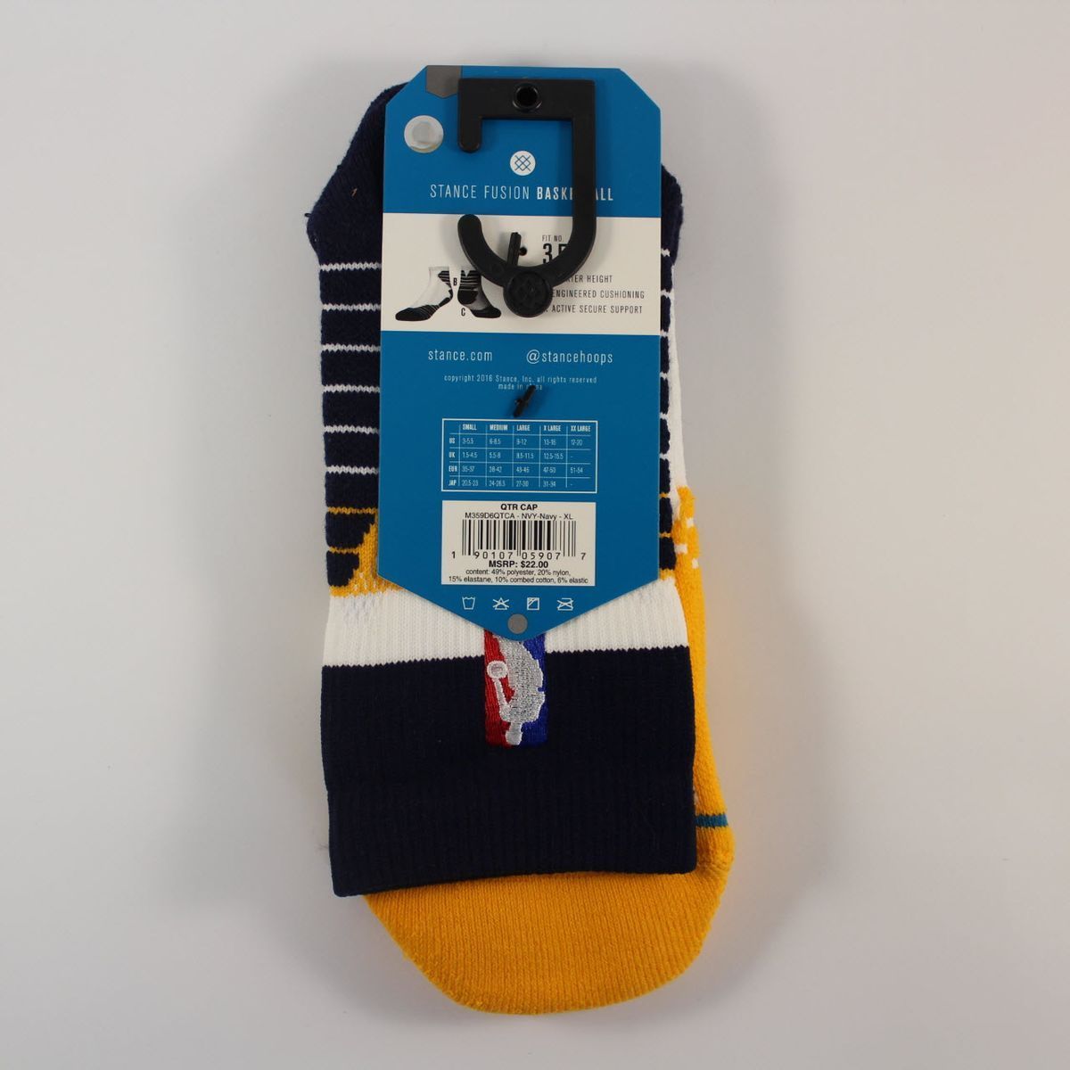 Шкарпетки баскетбольні Stance NBA Quarter Cap Basketball Socks Navy M359D6QTCA-NVY, XL (46-50), В наявності, доставка 1-2 дні